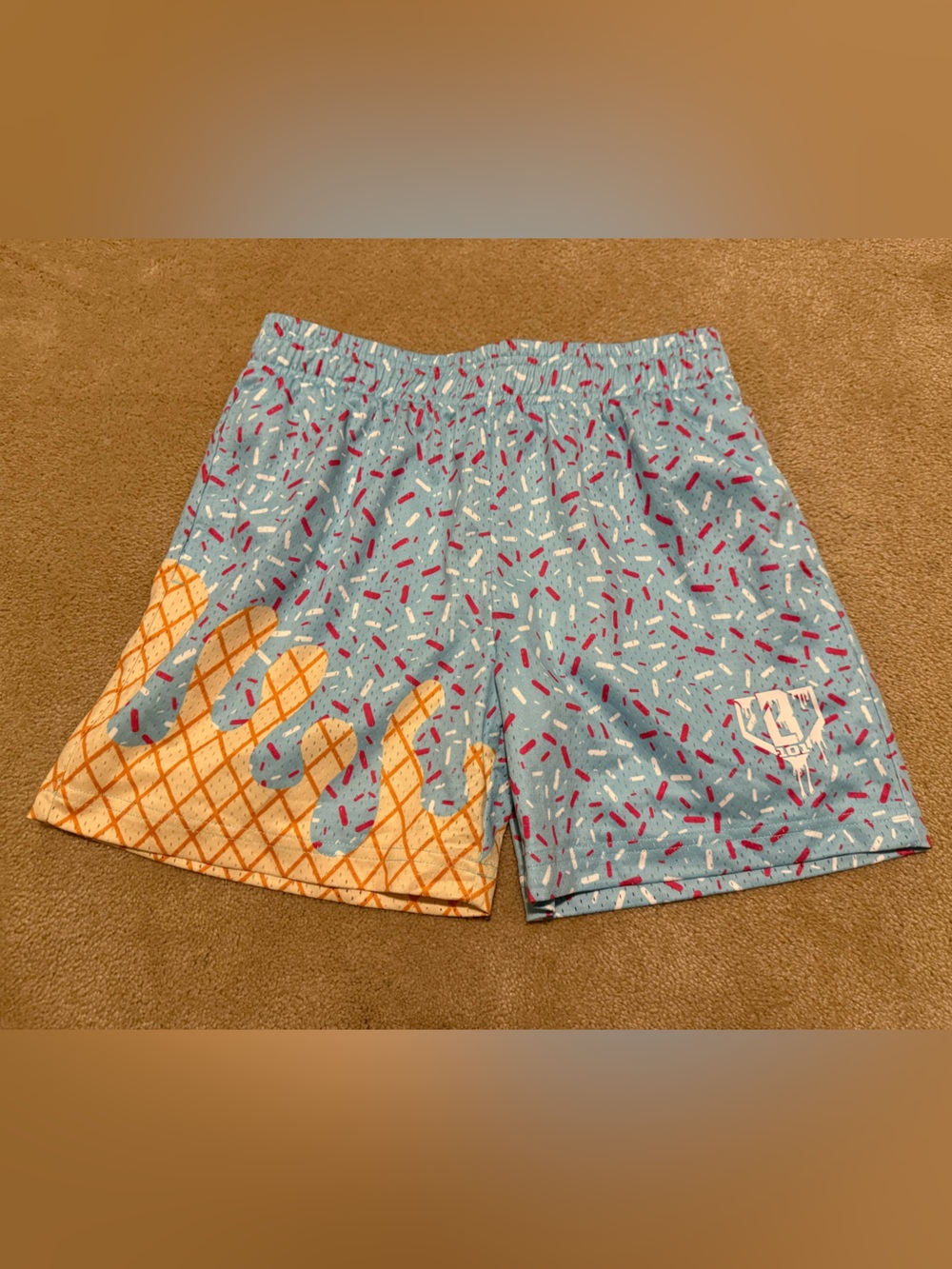 Basebal Lifestyle Light Blue Ice Cream Cone Print Shorts